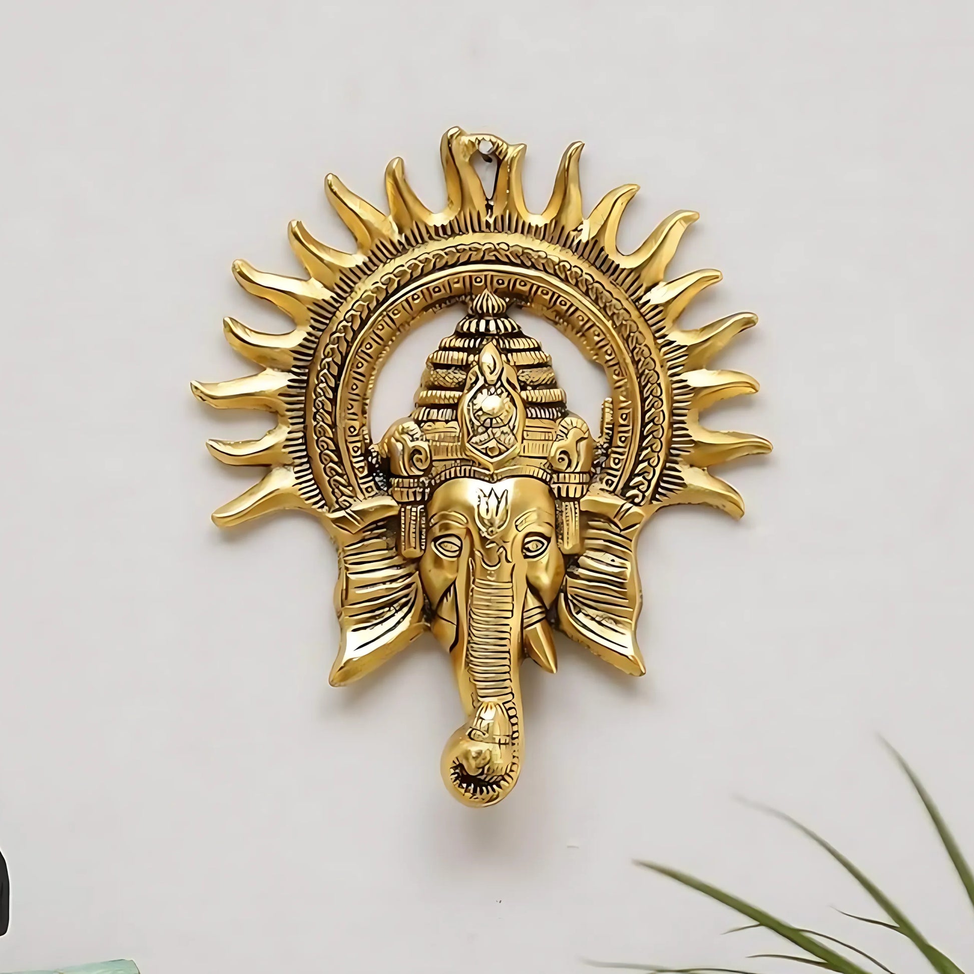 Tulsika™ Metal Ganesha Wall Hanging Idol